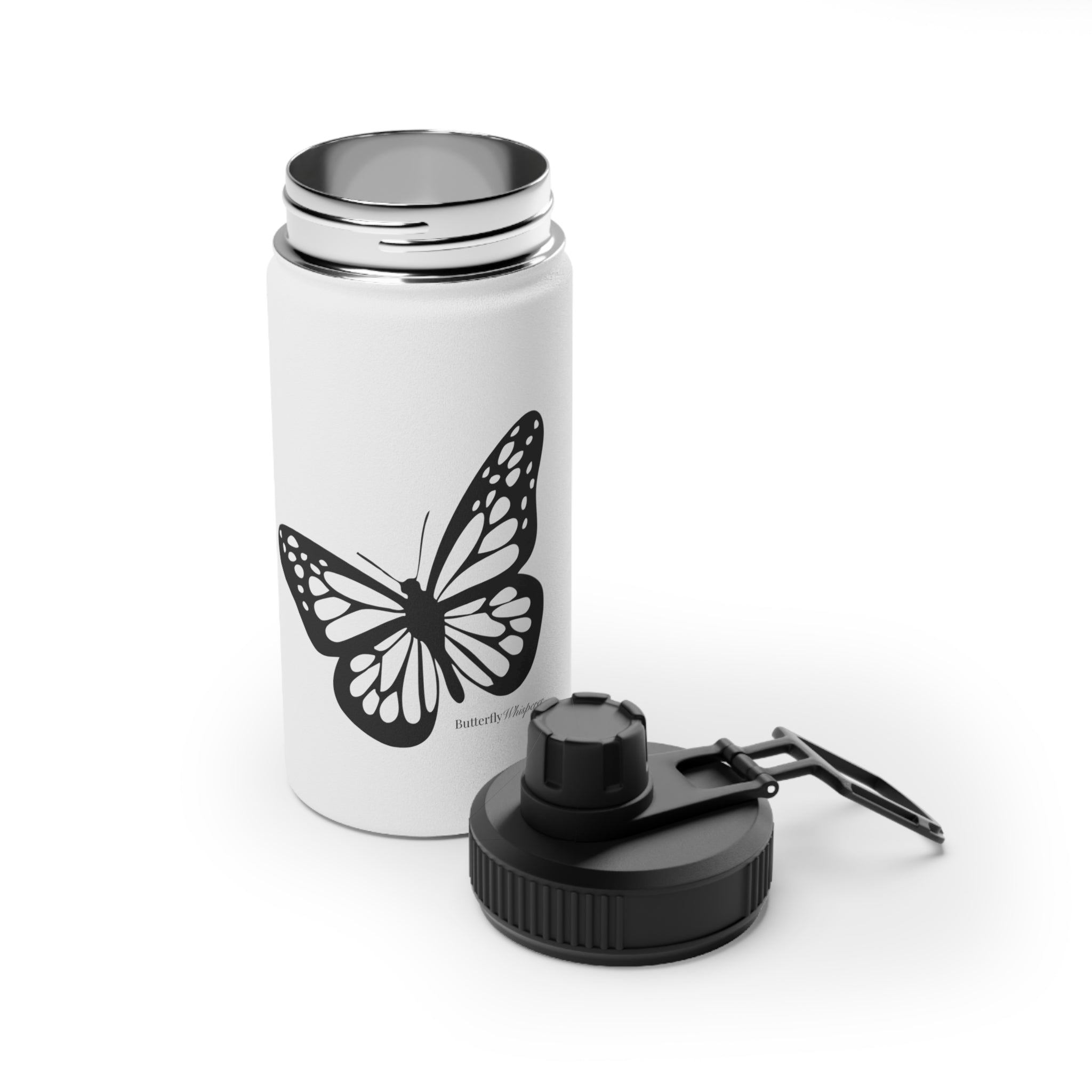 Butterfly Stainless Steel Water Bottle - Eco-Friendly Sports Bottle, Reusable Water Container, Travel Bottle, Gift for Fitness