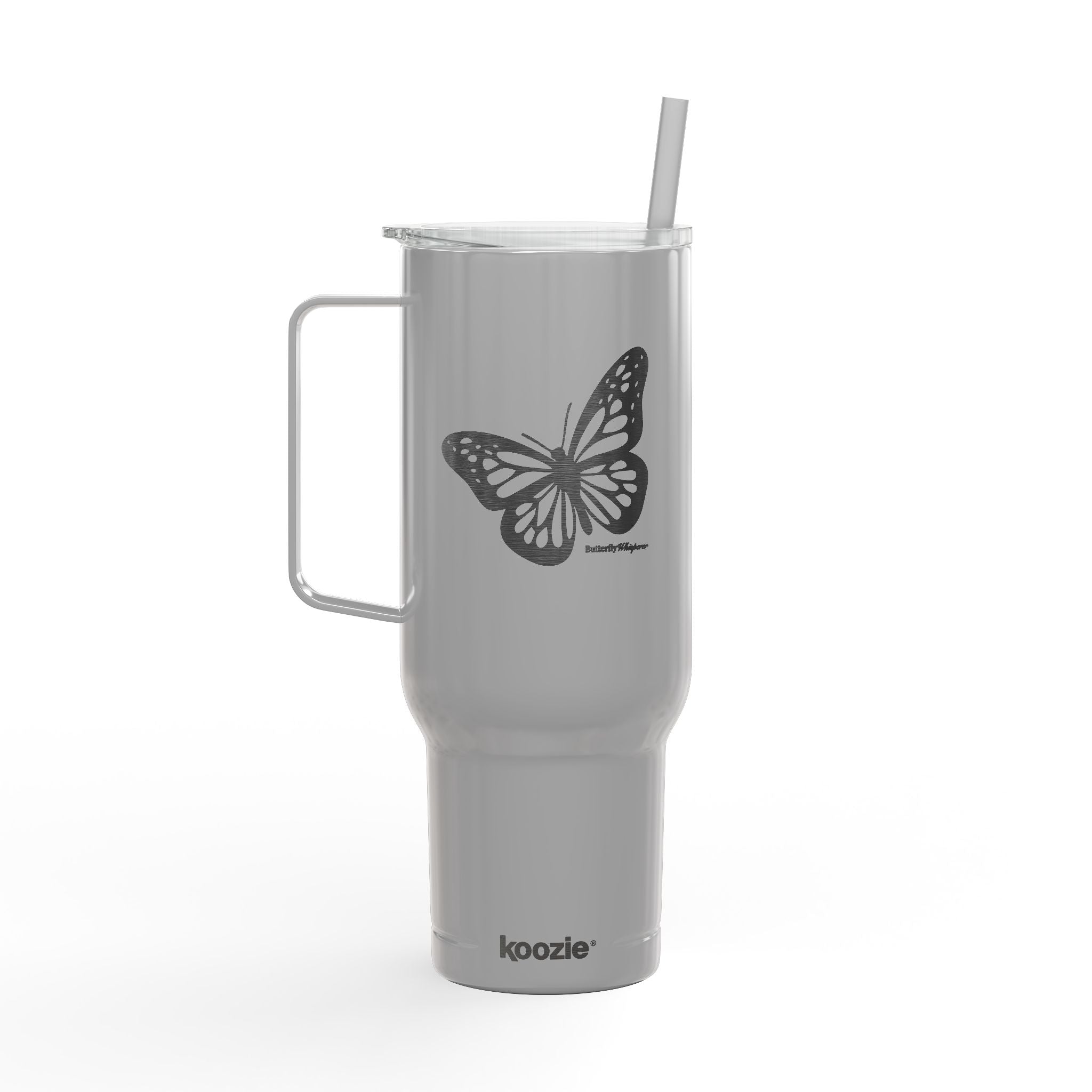 Stylish Insulated Tumbler, 40 oz Drinkware for Home, Travel, Gifts, Unique Engraved Butterfly Design