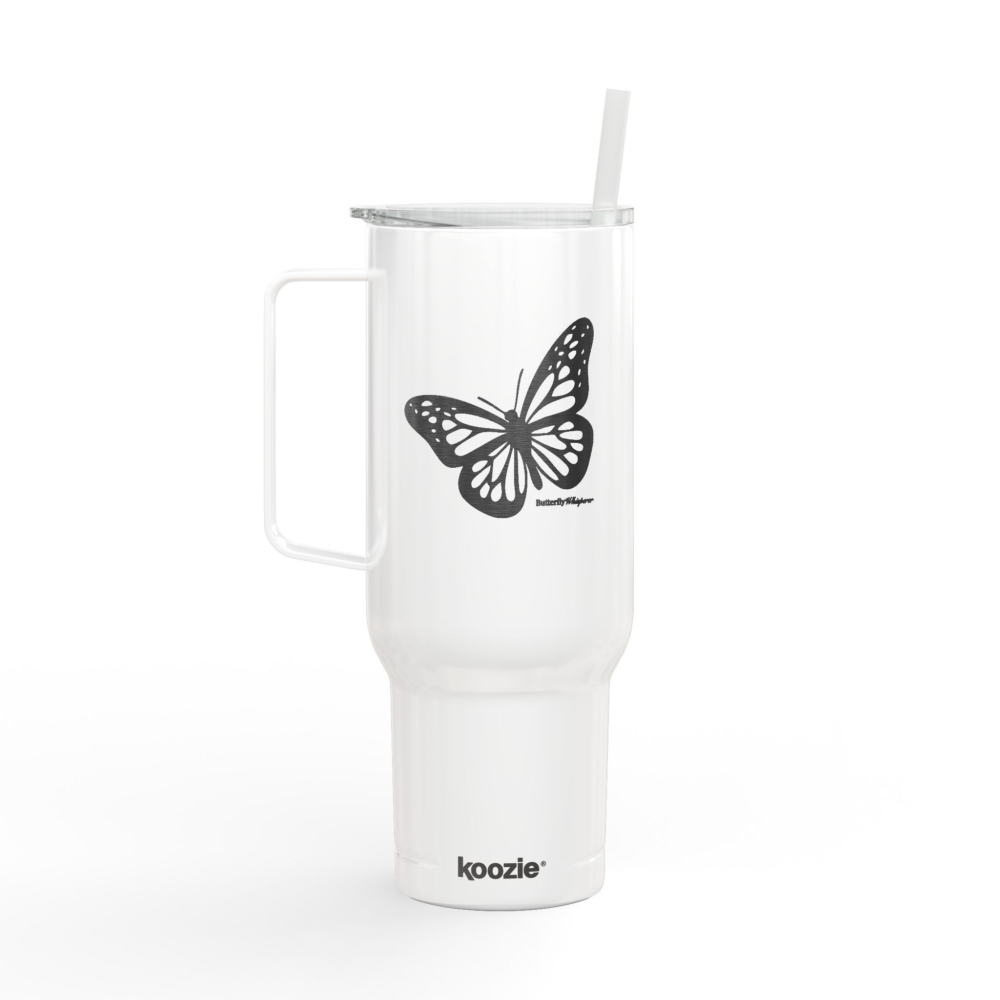 Stylish Insulated Tumbler, 40 oz Drinkware for Home, Travel, Gifts, Unique Engraved Butterfly Design